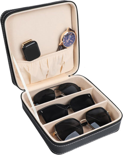 Travel Sunglasses Organizer, Sunglasses Travel Case for Multiple Pairs