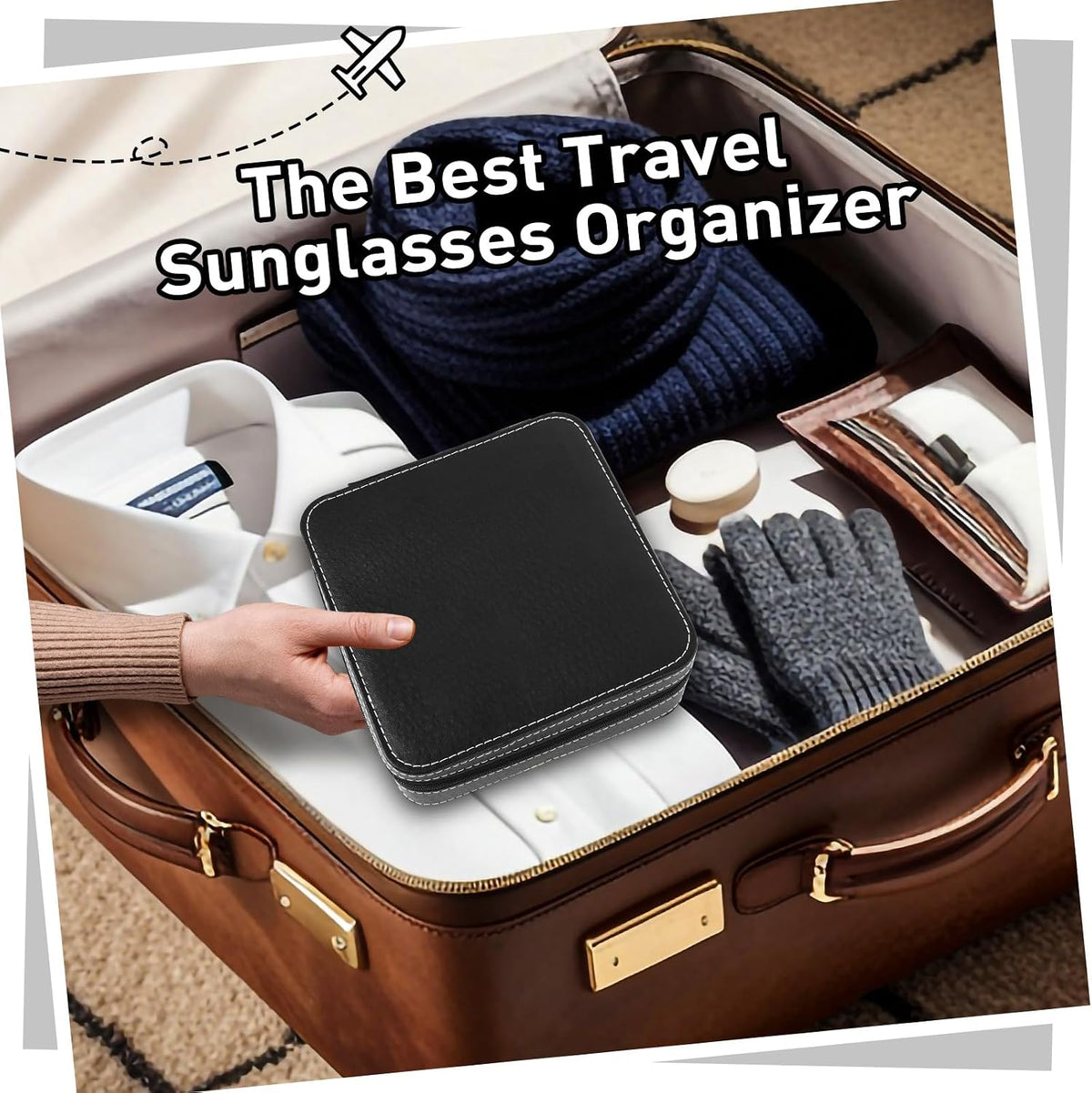 Travel Sunglasses Organizer, Sunglasses Travel Case for Multiple Pairs