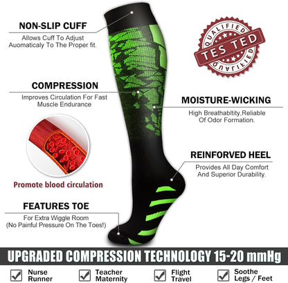 6 Pack Copper Compression Socks for Women and Men Circulation-Best Support for Medical,Running,Nursing,Athletic - Colors B
