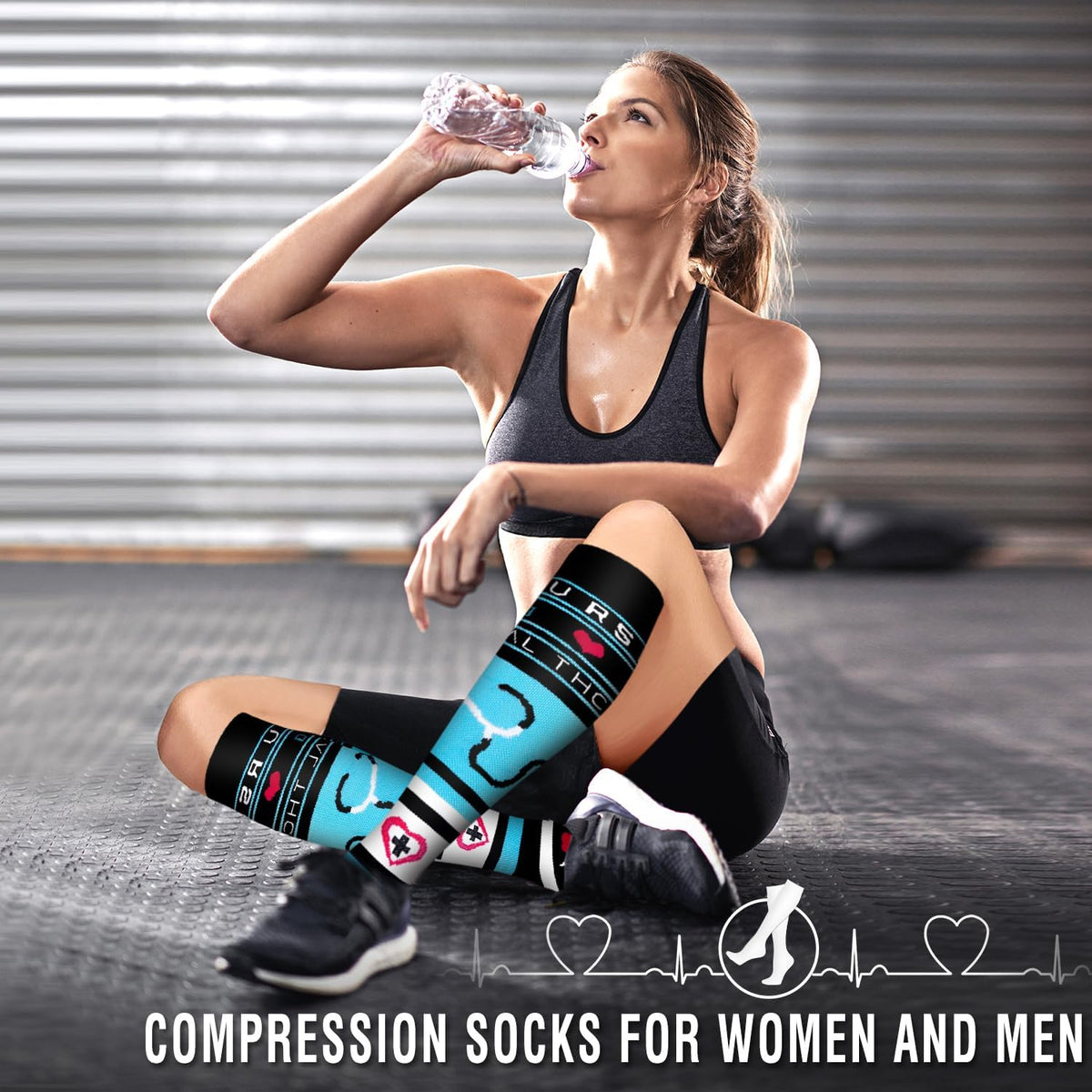 6 Pack Copper Compression Socks for Women and Men Circulation-Best Support for Medical,Running,Nursing,Athletic - Colors B