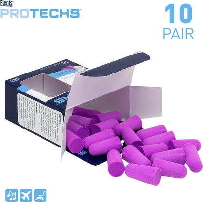 Protechs Quiet Time Foam Ear Plugs, NRR 33, 10 Pair, Purple