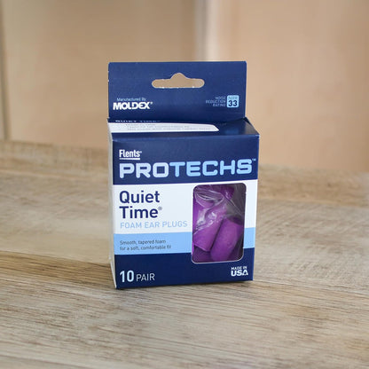 Protechs Quiet Time Foam Ear Plugs, NRR 33, 10 Pair, Purple