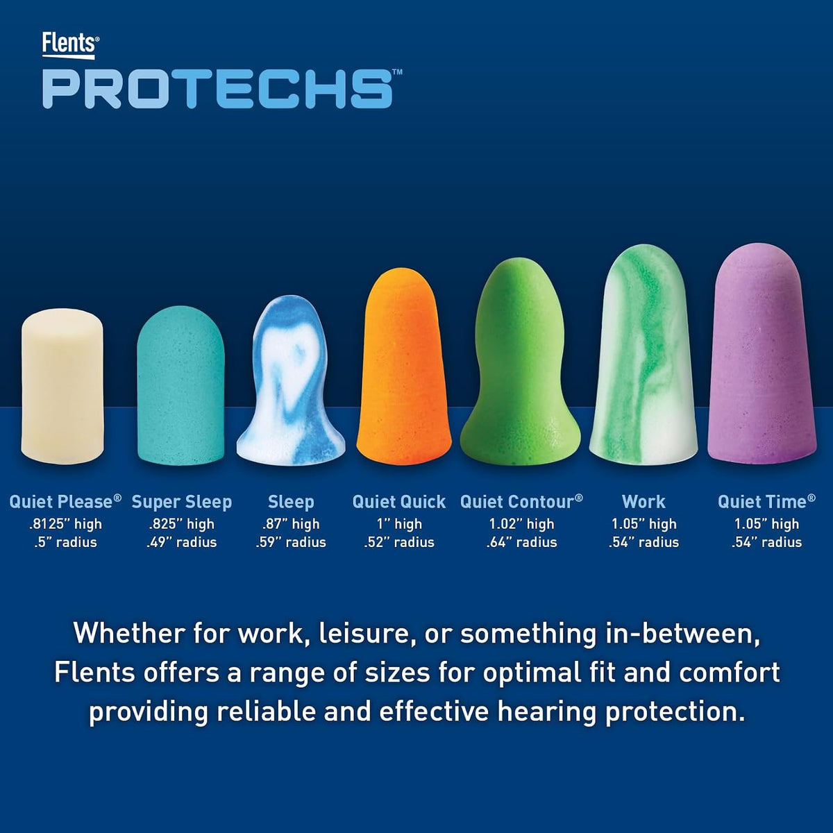 Protechs Quiet Time Foam Ear Plugs, NRR 33, 10 Pair, Purple