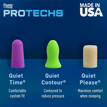 Protechs Quiet Time Foam Ear Plugs, NRR 33, 10 Pair, Purple