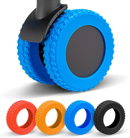 2026 Upgraded Luggage Wheel Covers, Silicone Protective Covers for 2-2.4" Suitcases Spinner Wheel, Wear-Resistant, Anti-Noise, Thickened Protector, Travel Accessories (Blue)
