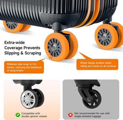 2026 Upgraded Luggage Wheel Covers, Silicone Protective Covers for 2-2.4" Suitcases Spinner Wheel, Wear-Resistant, Anti-Noise, Thickened Protector, Travel Accessories (Blue)