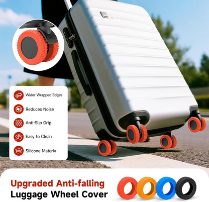 2026 Upgraded Luggage Wheel Covers, Silicone Protective Covers for 2-2.4" Suitcases Spinner Wheel, Wear-Resistant, Anti-Noise, Thickened Protector, Travel Accessories (Blue)