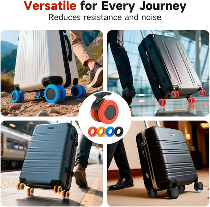 2026 Upgraded Luggage Wheel Covers, Silicone Protective Covers for 2-2.4" Suitcases Spinner Wheel, Wear-Resistant, Anti-Noise, Thickened Protector, Travel Accessories (Blue)