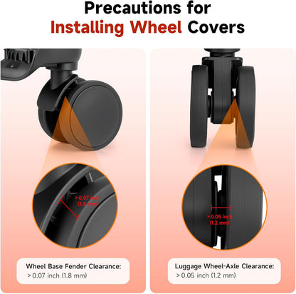 2026 Upgraded Luggage Wheel Covers, Silicone Protective Covers for 2-2.4" Suitcases Spinner Wheel, Wear-Resistant, Anti-Noise, Thickened Protector, Travel Accessories (Blue)