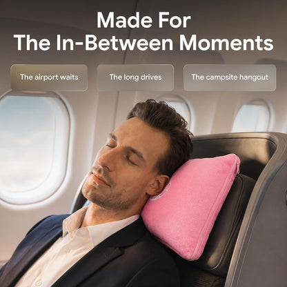 2-in-1 Travel Blanket and Pillow – Lightweight, Compact, Ultra Soft, Machine Washable – Handle, Luggage Sleeve, Backpack Clip – for Travel Airplane, Car, Office (Gray)