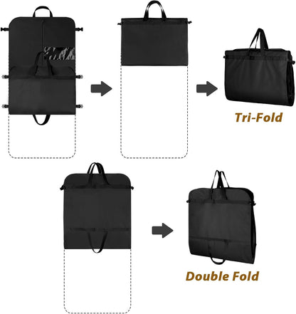 Garment Bags for Travel 54 in Tri-fold Suit Bags, Black