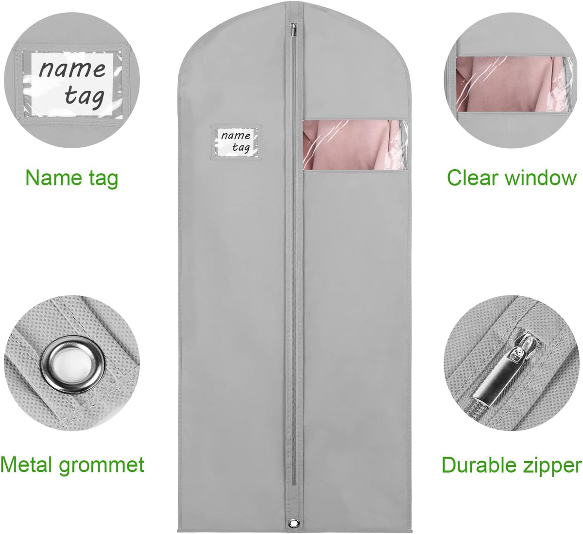 Garment Bags for Travel 54 in Tri-fold Suit Bags, Black