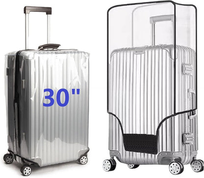 Clear PVC Suitcase Cover Protectors Transparent Luggage Cover Waterproof Wheeled Suitcase Dust Cover Dustproof Travel Luggage Sleeve Protector (30")