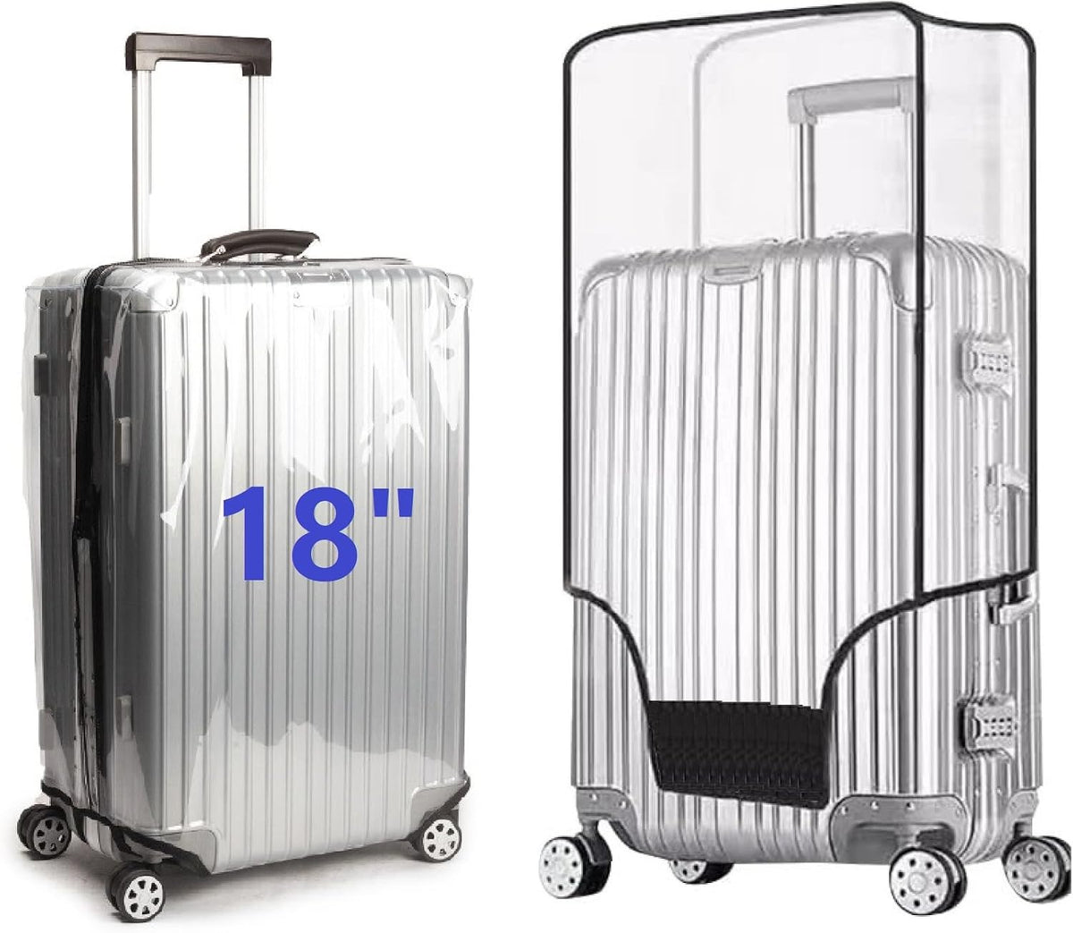 Clear PVC Suitcase Cover Protectors Transparent Luggage Cover Waterproof Wheeled Suitcase Dust Cover Dustproof Travel Luggage Sleeve Protector (30")