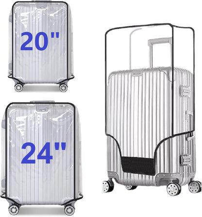 Clear PVC Suitcase Cover Protectors Transparent Luggage Cover Waterproof Wheeled Suitcase Dust Cover Dustproof Travel Luggage Sleeve Protector (30")