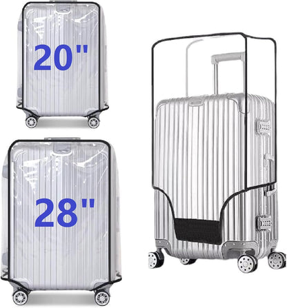 Clear PVC Suitcase Cover Protectors Transparent Luggage Cover Waterproof Wheeled Suitcase Dust Cover Dustproof Travel Luggage Sleeve Protector (30")