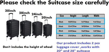 Clear PVC Suitcase Cover Protectors Transparent Luggage Cover Waterproof Wheeled Suitcase Dust Cover Dustproof Travel Luggage Sleeve Protector (30")