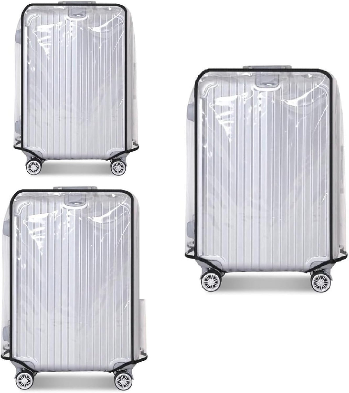 Clear PVC Suitcase Cover Protectors Transparent Luggage Cover Waterproof Wheeled Suitcase Dust Cover Dustproof Travel Luggage Sleeve Protector (30")
