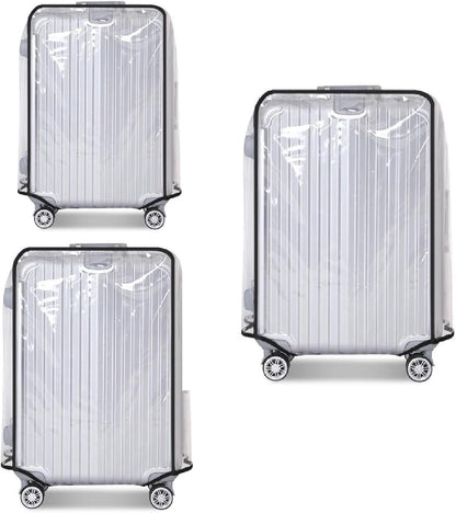 Clear PVC Suitcase Cover Protectors Transparent Luggage Cover Waterproof Wheeled Suitcase Dust Cover Dustproof Travel Luggage Sleeve Protector (30")
