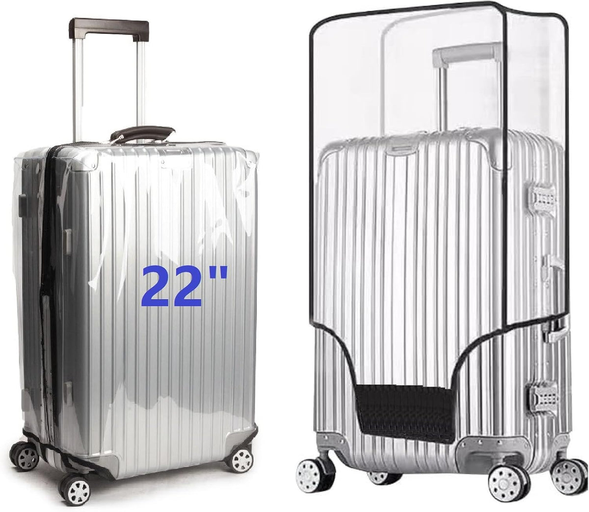 Clear PVC Suitcase Cover Protectors Transparent Luggage Cover Waterproof Wheeled Suitcase Dust Cover Dustproof Travel Luggage Sleeve Protector (30")