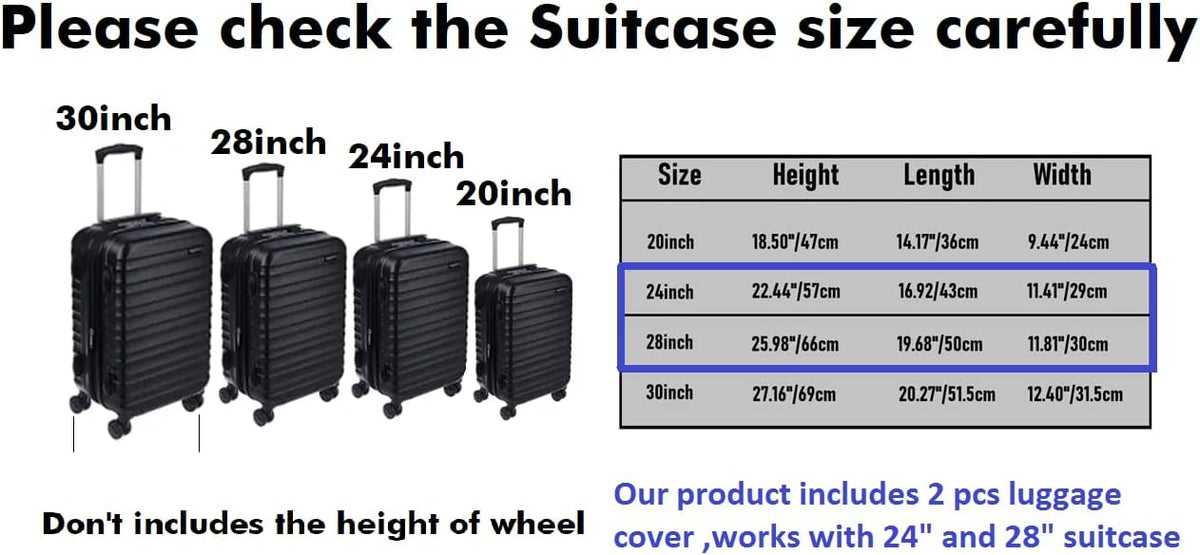 Clear PVC Suitcase Cover Protectors Transparent Luggage Cover Waterproof Wheeled Suitcase Dust Cover Dustproof Travel Luggage Sleeve Protector (30")