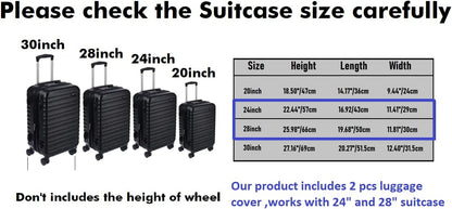 Clear PVC Suitcase Cover Protectors Transparent Luggage Cover Waterproof Wheeled Suitcase Dust Cover Dustproof Travel Luggage Sleeve Protector (30")