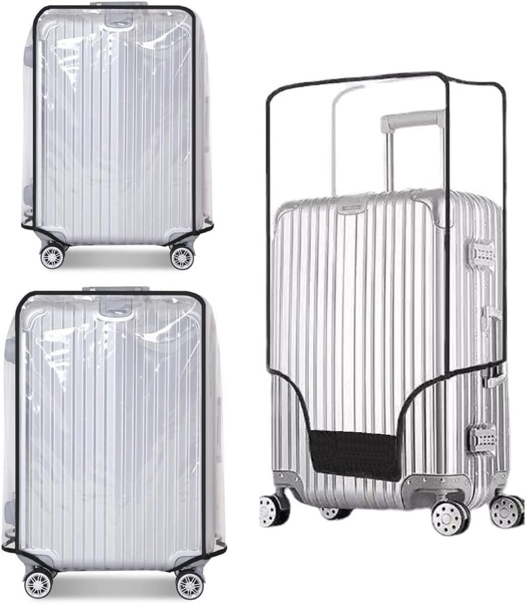 Clear PVC Suitcase Cover Protectors Transparent Luggage Cover Waterproof Wheeled Suitcase Dust Cover Dustproof Travel Luggage Sleeve Protector (30")