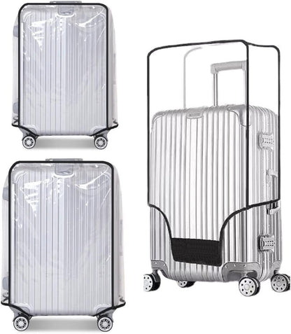 Clear PVC Suitcase Cover Protectors Transparent Luggage Cover Waterproof Wheeled Suitcase Dust Cover Dustproof Travel Luggage Sleeve Protector (30")