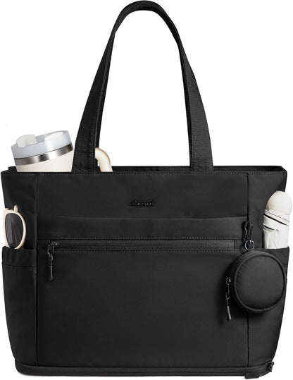 Tote Bag for Women, Expandable Laptop Work Bag 15.6 Inch, 33L Large Travel Handbag with 40oz Tumbler Holder, TSA