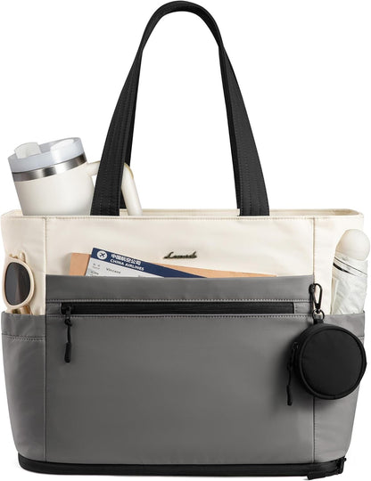 Tote Bag for Women, Expandable Laptop Work Bag 15.6 Inch, 33L Large Travel Handbag with 40oz Tumbler Holder, TSA
