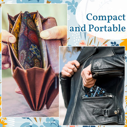 5 Pieces Tissues Purse Pocket Tissue Holder Reusable Travel Pouch Fabric Zipper Enclosed Small Size Flower Pattern Holder for Purse Coins for Christmas, 5.25 x 3 Inches (Floral Style)
