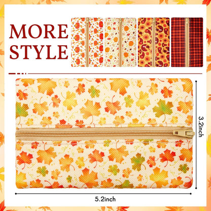 5 Pieces Tissues Purse Pocket Tissue Holder Reusable Travel Pouch Fabric Zipper Enclosed Small Size Flower Pattern Holder for Purse Coins for Christmas, 5.25 x 3 Inches (Floral Style)