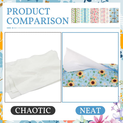 5 Pieces Tissues Purse Pocket Tissue Holder Reusable Travel Pouch Fabric Zipper Enclosed Small Size Flower Pattern Holder for Purse Coins for Christmas, 5.25 x 3 Inches (Floral Style)