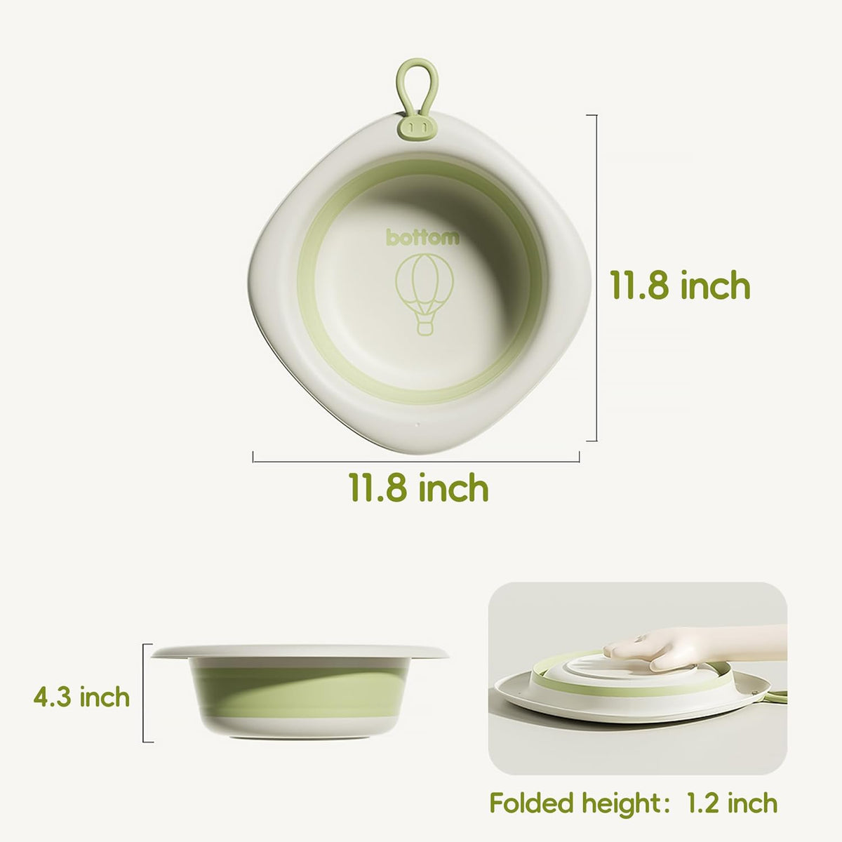 3-Pack Collapsible Wash Basin Set, Baby Kids Foldable Small Wash Basin, Portable Plastic Basins for Bottles, Travel, Camping, Laundry