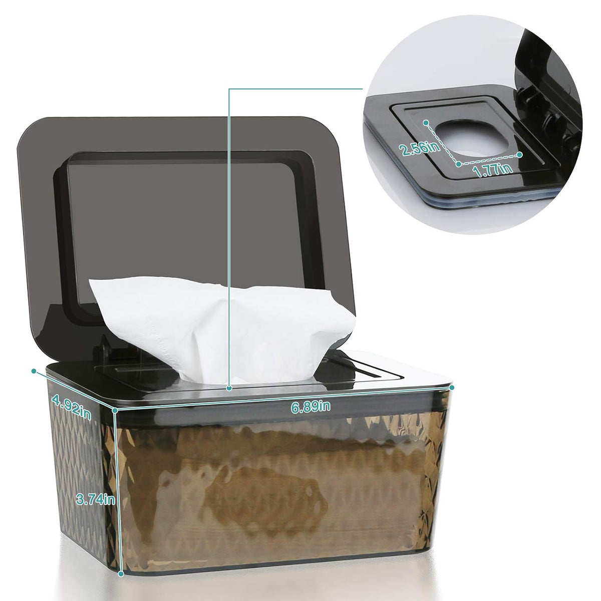 Wipes Dispenser, One-Handed Operation Wipe Holder, White