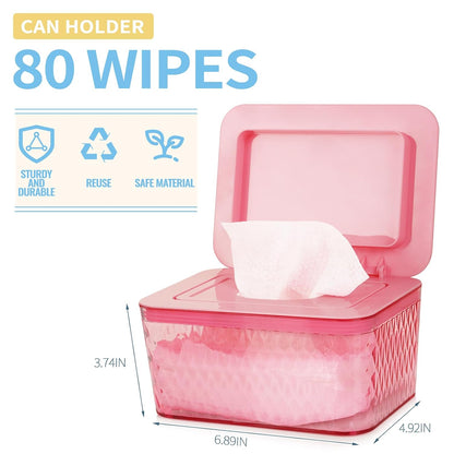 Wipes Dispenser, One-Handed Operation Wipe Holder, White