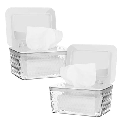 Wipes Dispenser, One-Handed Operation Wipe Holder, White