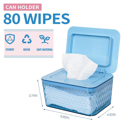 Wipes Dispenser, One-Handed Operation Wipe Holder, White