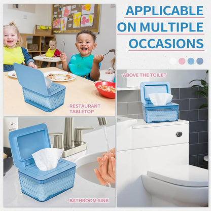 Wipes Dispenser, One-Handed Operation Wipe Holder, White