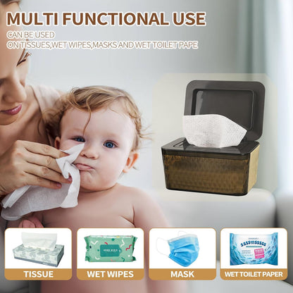Wipes Dispenser, One-Handed Operation Wipe Holder, White