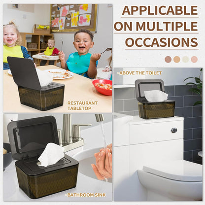Wipes Dispenser, One-Handed Operation Wipe Holder, White