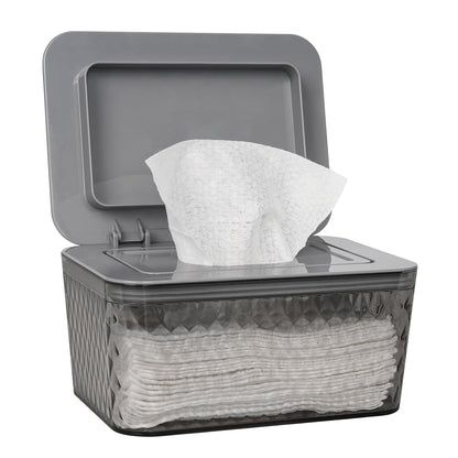 Wipes Dispenser, One-Handed Operation Wipe Holder, White