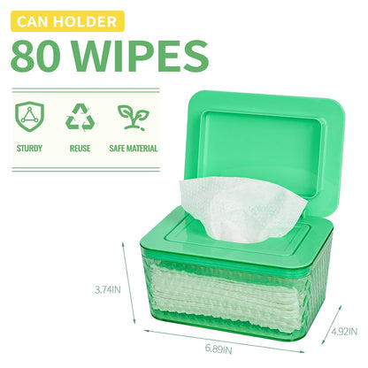 Wipes Dispenser, One-Handed Operation Wipe Holder, White