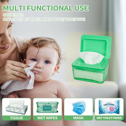 Wipes Dispenser, One-Handed Operation Wipe Holder, White