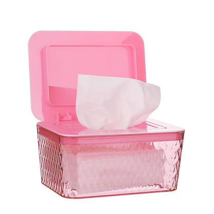 Wipes Dispenser, One-Handed Operation Wipe Holder, White