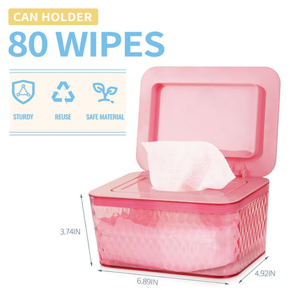 Wipes Dispenser, One-Handed Operation Wipe Holder, White