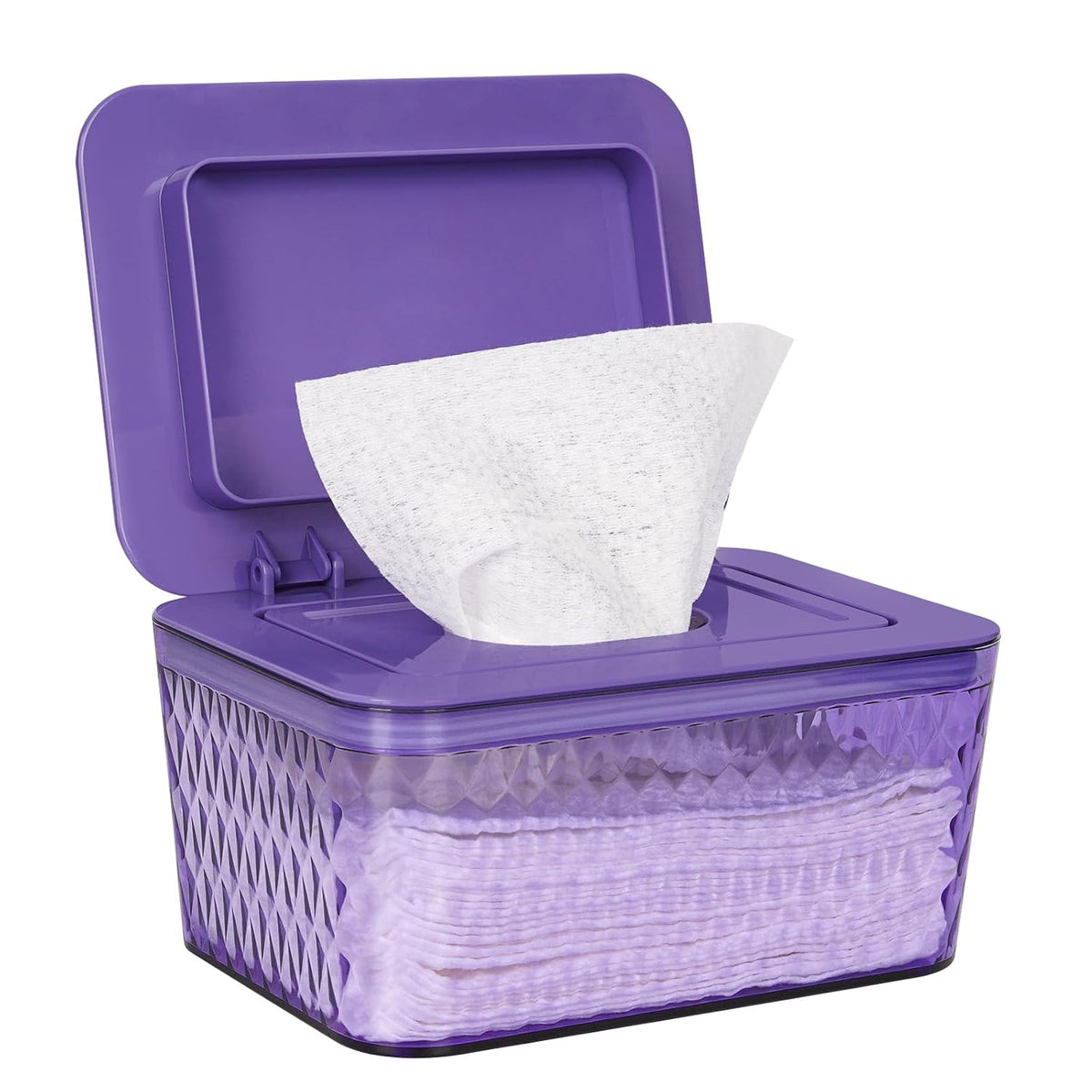 Wipes Dispenser, One-Handed Operation Wipe Holder, White