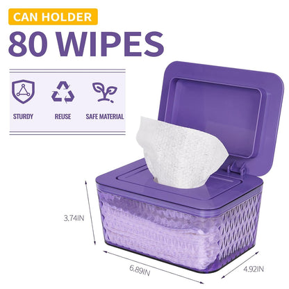 Wipes Dispenser, One-Handed Operation Wipe Holder, White