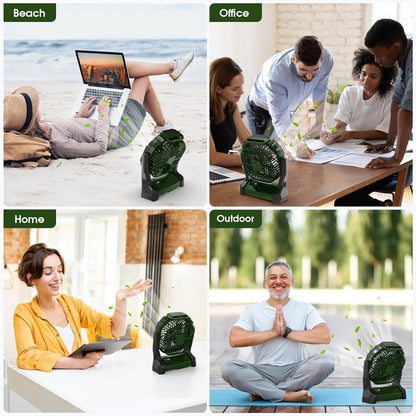 Portable Fan Rechargeable, 20000mAh Cordless Battery Powered Fan with LED Lantern Battery Operated for Travel Bedroom Home Camping Tent Office Beach Desk Fishing Table