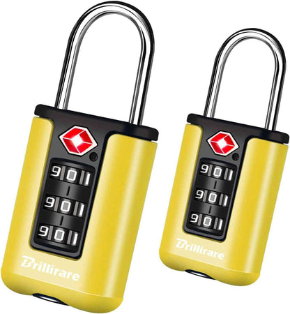 2 Pack TSA Approved Luggage Locks, Combination Travel Padlock, 3-Digit Waterproof Lock, TSA Accepted Outdoor Keyless Resettable Lock for Lockers, Bags, Backpack, Gym, Gate-Blue